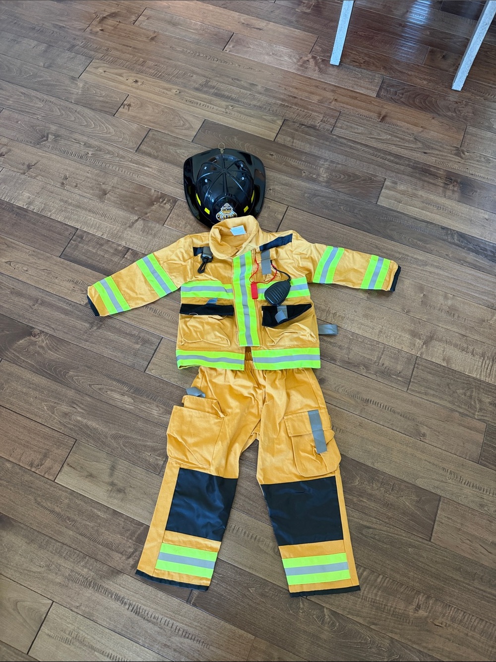 Kids Yellow Firefighter Costume with Helmet